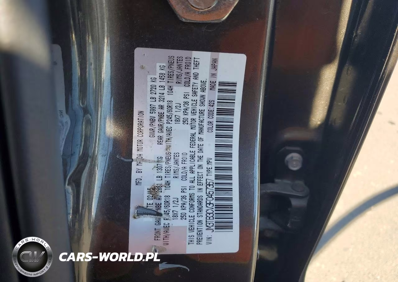 2015 Mazda Cx-9 Touring VIN:JM3TB3CV3F0457367 - 13