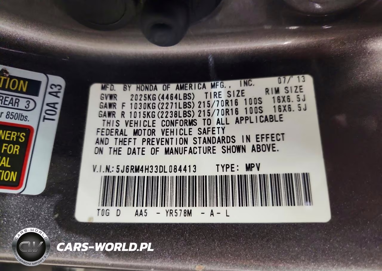 2013 Honda Cr-V Lx VIN:5J6RM4H33DL084413 - 13