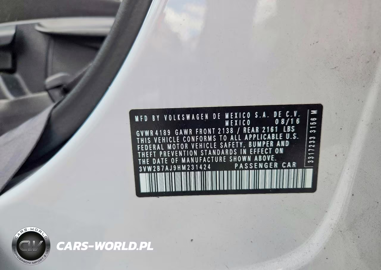 2017 Volkswagen Jetta S VIN:3VW2B7AJ9HM231424 - 12