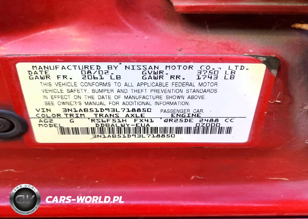 2003 Nissan Sentra Se-R VIN:3N1AB51D93L718850 - 12