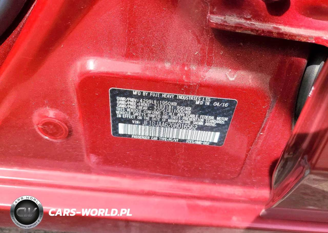 2016 Subaru Impreza VIN:JF1GJAA62GH016562 - 13