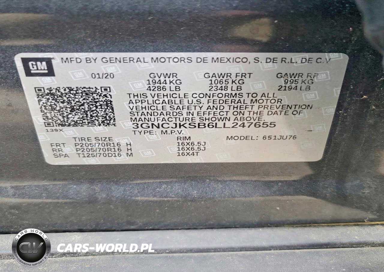 2020 Chevrolet Trax Ls VIN:3GNCJKSB6LL247655 - 12