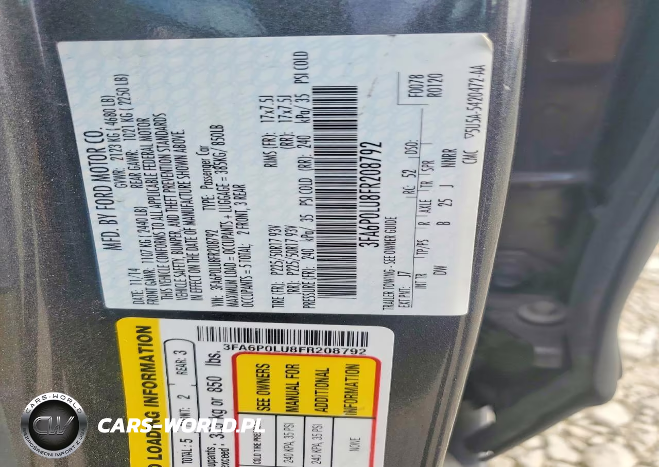 2015 Ford Fusion Se Hybrid VIN:3FA6P0LU8FR208792 - 12