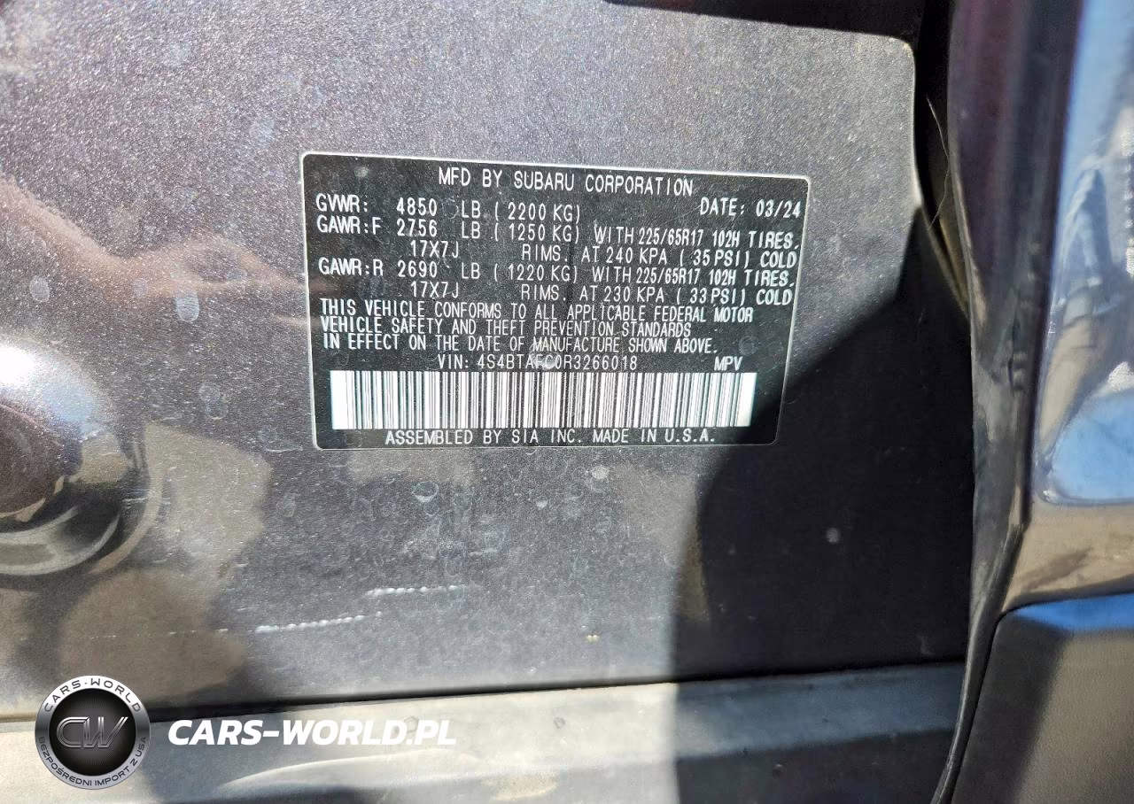 2024 Subaru Outback Premium VIN:4S4BTAFC0R3266018 - 12