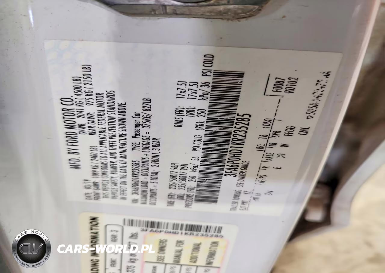 2019 Ford Fusion Se VIN:3FA6P0HD1KR235285 - 12