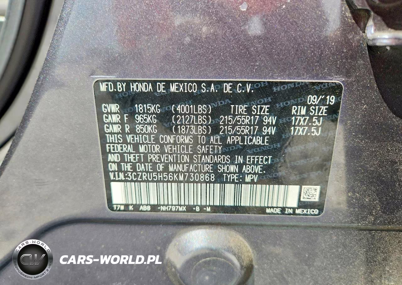 2019 Honda Hr-V Ex VIN:3CZRU5H56KM730868 - 13