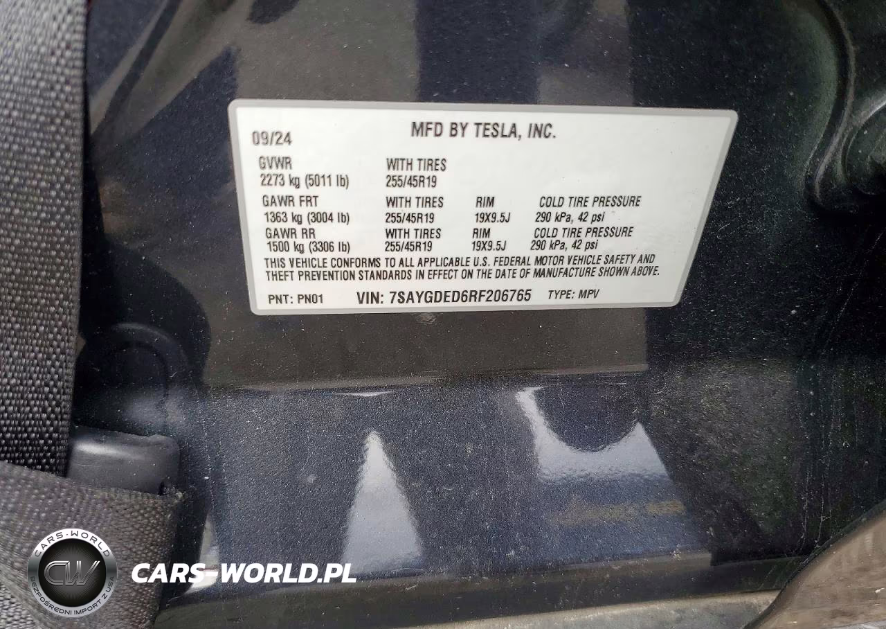 2024 Tesla Model Y VIN:7SAYGDED6RF206765 - 12