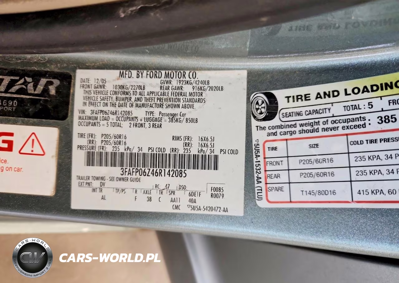 2006 Ford Fusion S VIN:3FAFP06Z46R142085 - 12