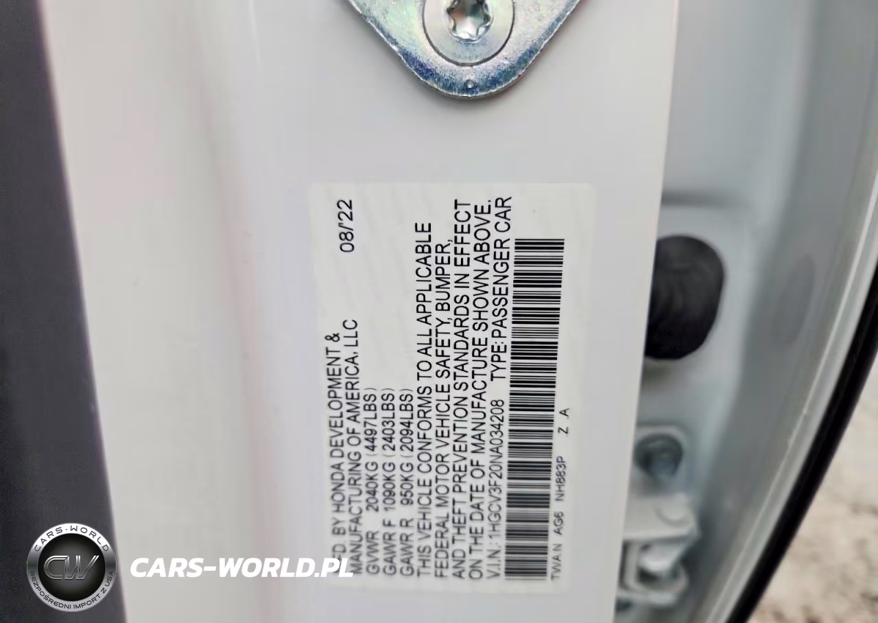 2022 Honda Accord Hybrid Sport VIN:1HGCV3F20NA034208 - 12