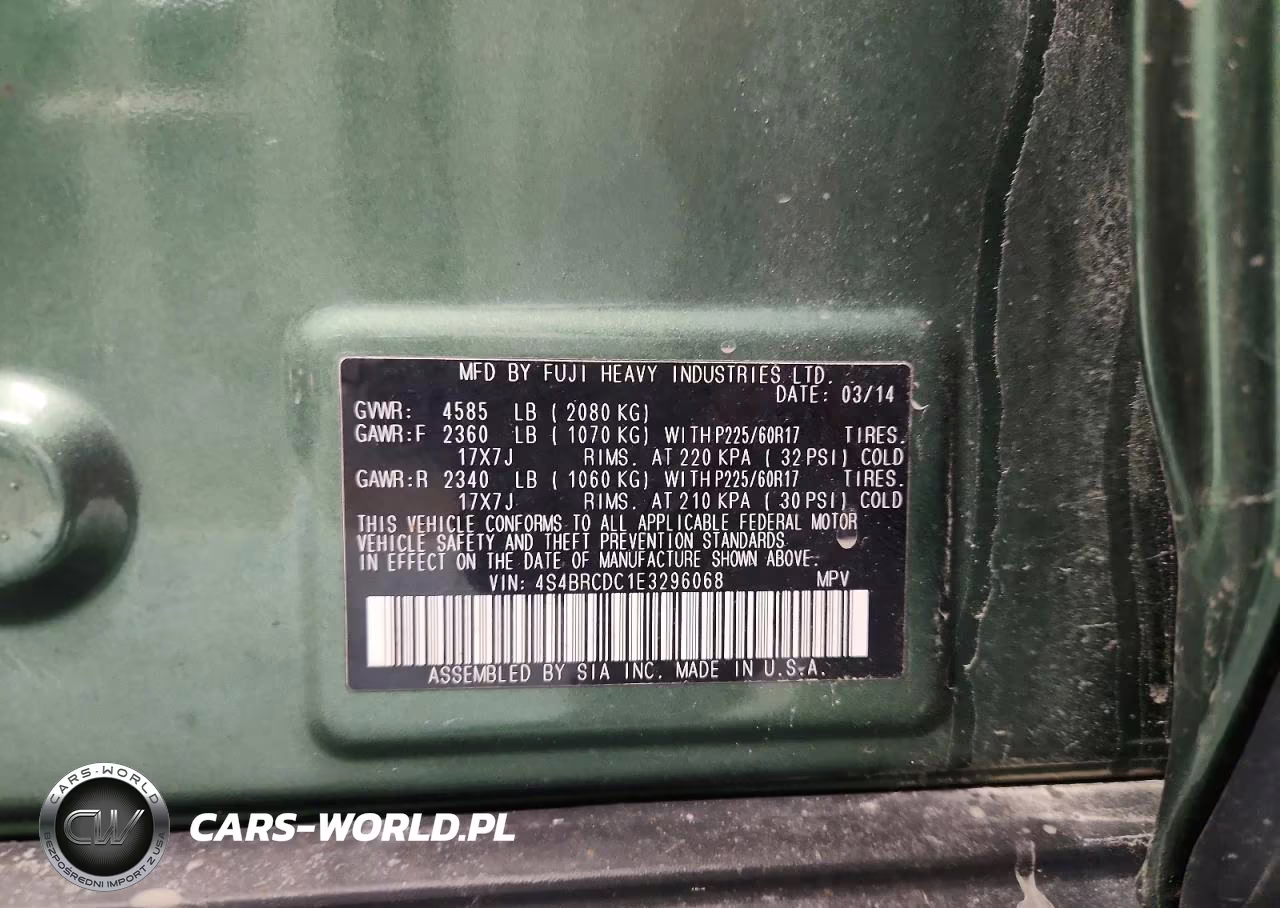 2014 Subaru Outback 2.5I Premium VIN:4S4BRCDC1E3296068 - 13