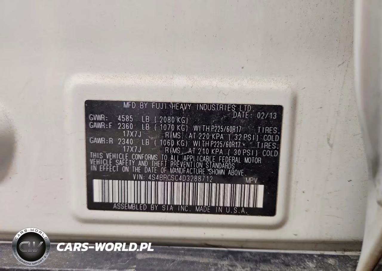 2013 Subaru Outback 2.5I Limited VIN:4S4BRCSC4D3288712 - 13