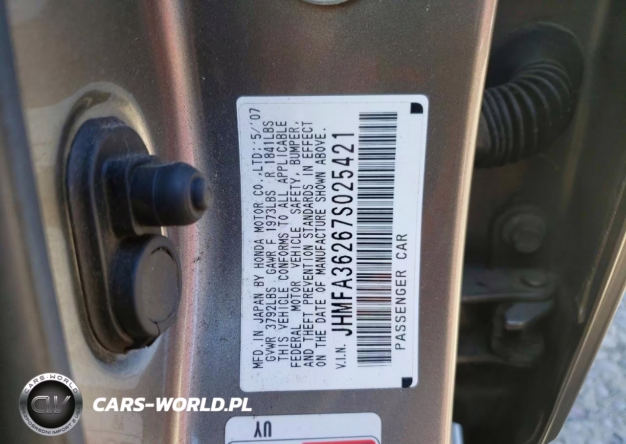 2007 Honda Civic Hybrid VIN:JHMFA36267S025421 - 12