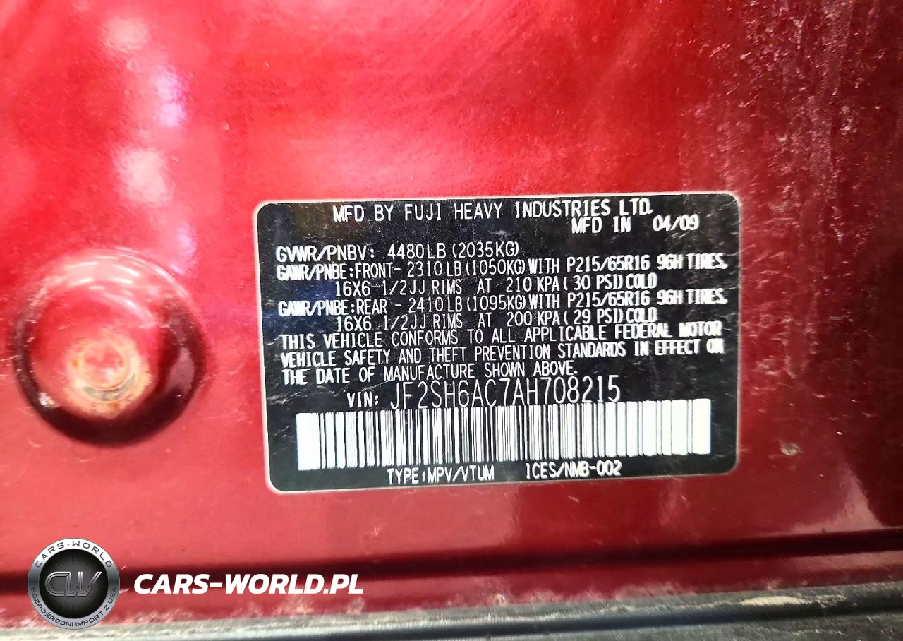 2010 Subaru Forester 2.5X VIN:JF2SH6AC7AH708215 - 13