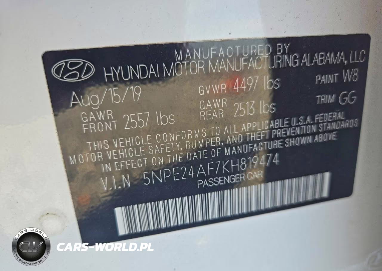 2019 Hyundai Sonata Se VIN:5NPE24AF7KH819474 - 12
