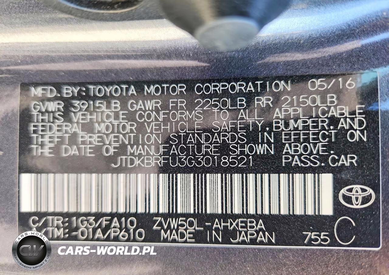 2016 Toyota Prius Two VIN:JTDKBRFU3G3018521 - 12