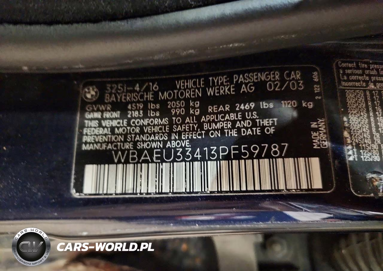2003 BMW 325 Xi VIN:WBAEU33413PF59787 - 12