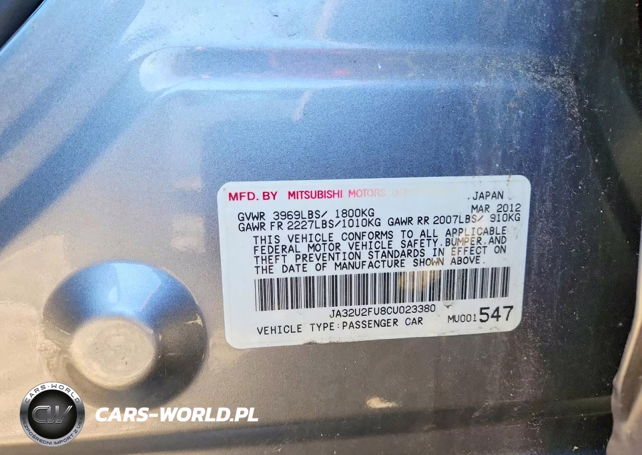 2012 Mitsubishi Lancer Es-Es Sport VIN:JA32U2FU8CU023380 - 12