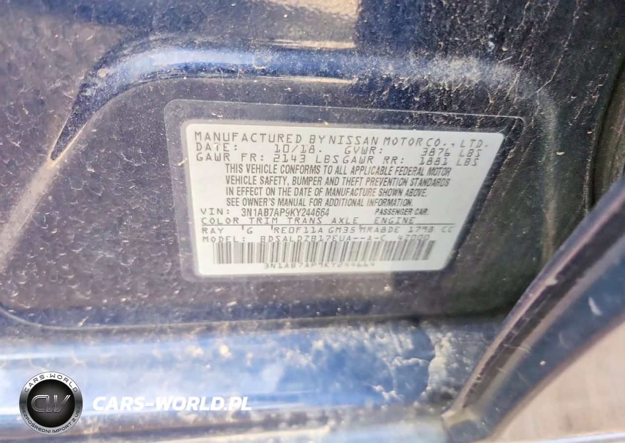 2019 Nissan Sentra Sv VIN:3N1AB7AP9KY244664 - 12