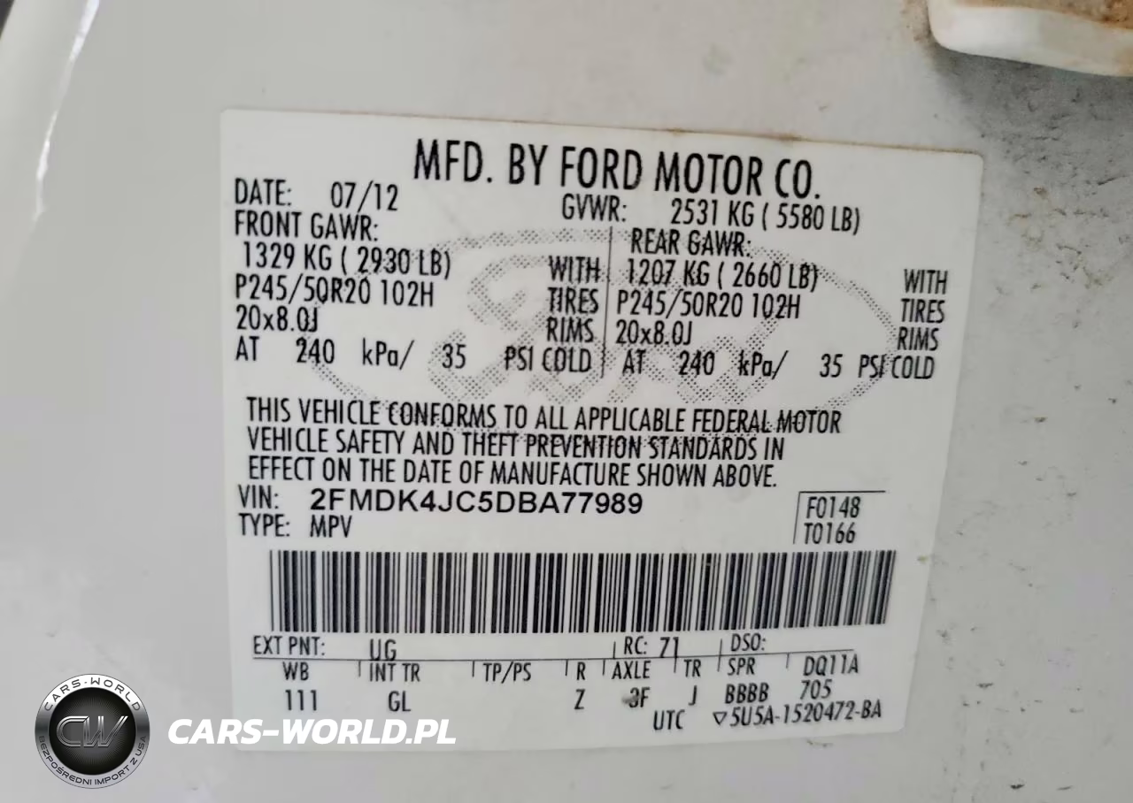 2013 Ford Edge Sel VIN:2FMDK4JC5DBA77989 - 12