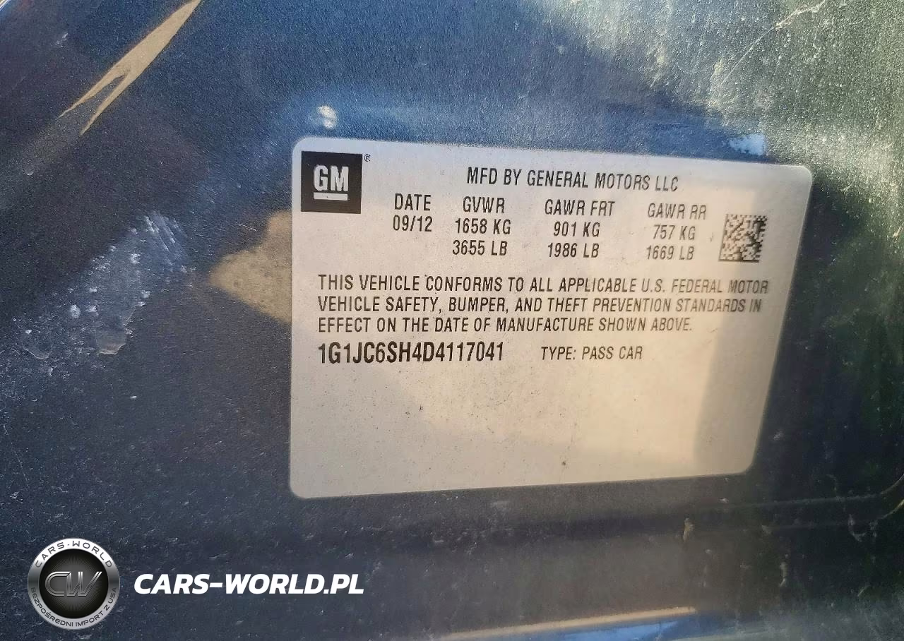 2013 Chevrolet Sonic Lt VIN:1G1JC6SH4D4117041 - 13