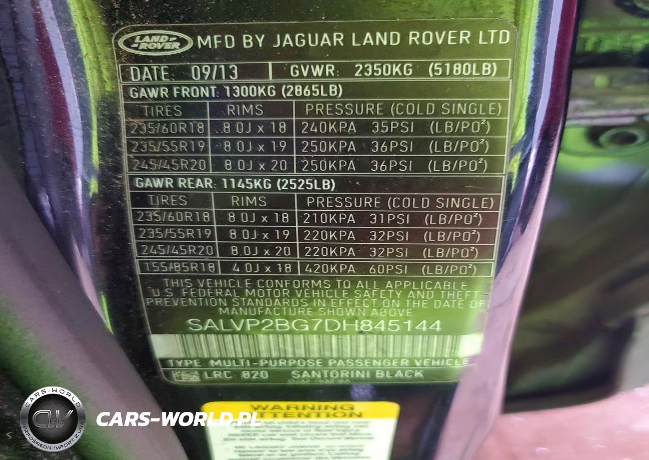 2013 Land Rover Range Rover Evoque Pure Plus VIN:SALVP2BG7DH845144 - 12