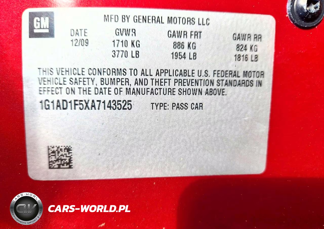 2010 Chevrolet Cobalt 1Lt VIN:1G1AD1F5XA7143525 - 12
