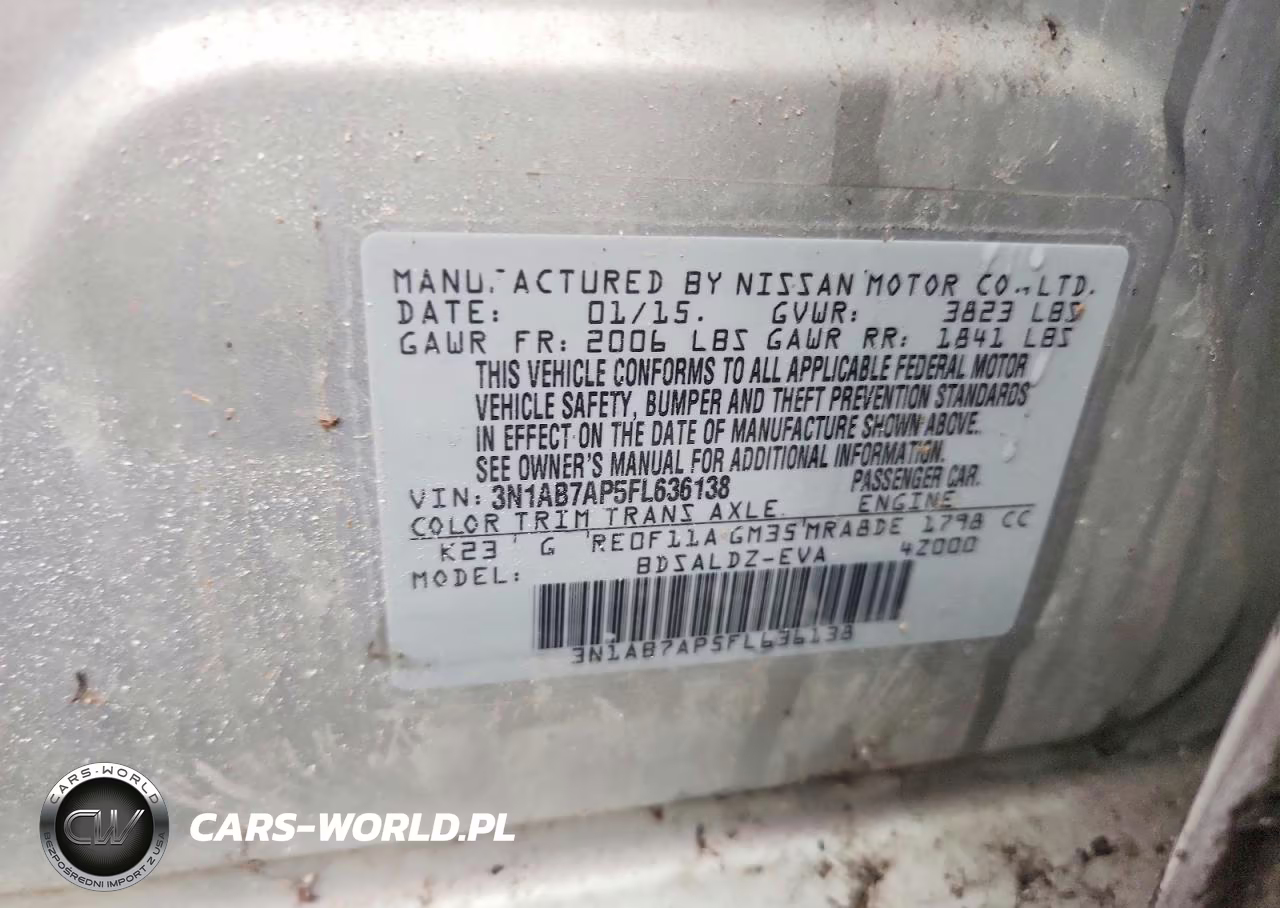 2015 Nissan Sentra Sv VIN:3N1AB7AP5FL636138 - 12