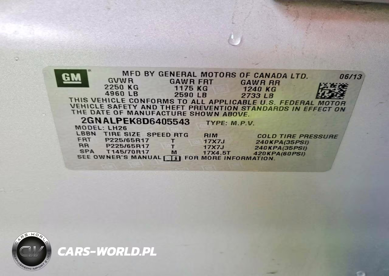 2013 Chevrolet Equinox Lt VIN:2GNALPEK8D6405543 - 13