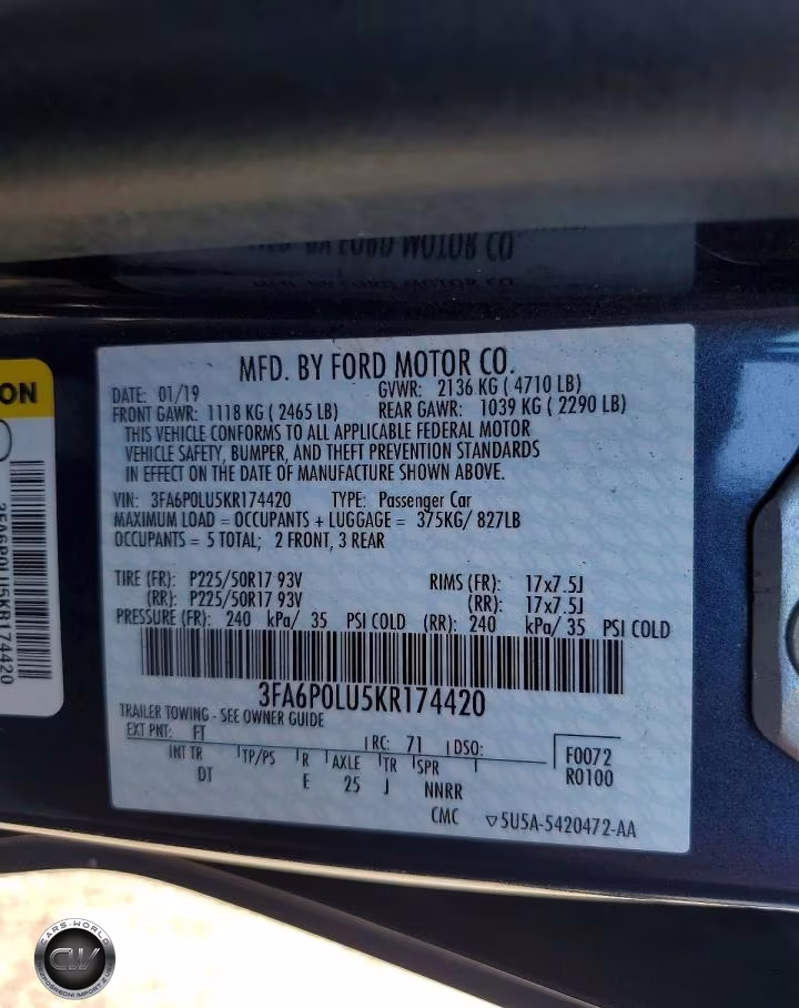 2019 Ford Fusion Se VIN:3FA6P0LU5KR174420 - 12