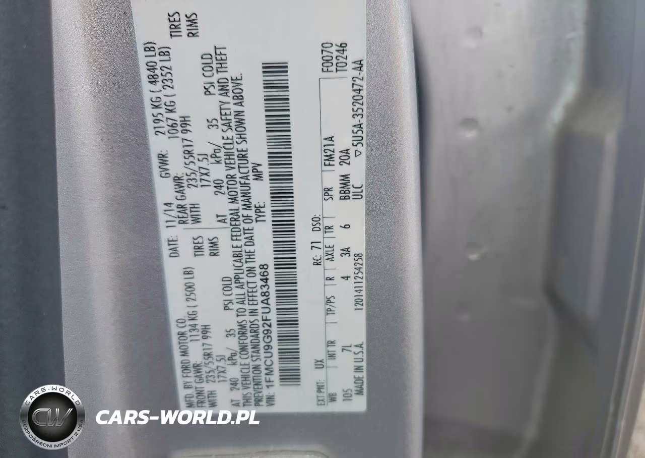 2015 Ford Escape Se VIN:1FMCU9G92FUA83468 - 13