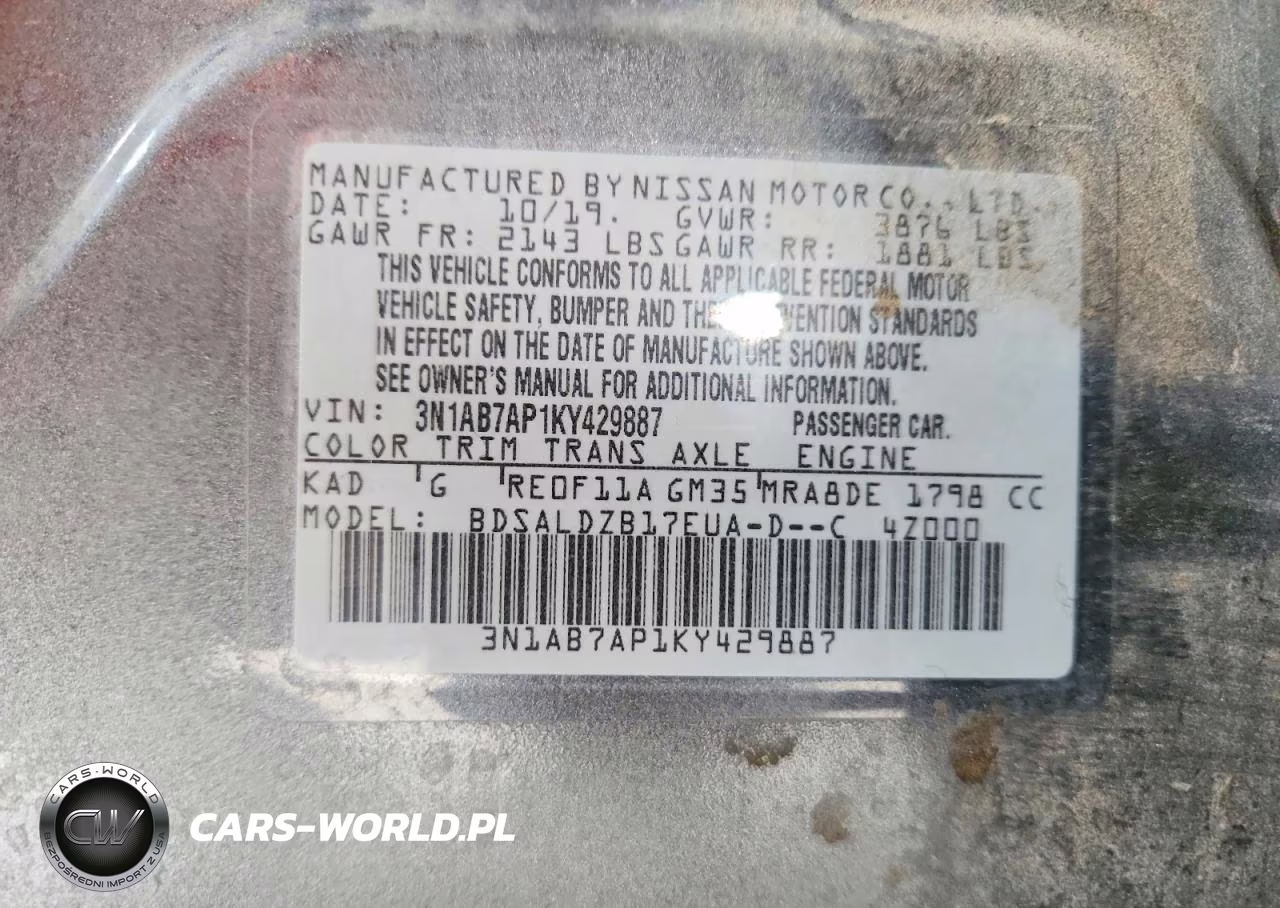 2019 Nissan Sentra Sv VIN:3N1AB7AP1KY429887 - 12