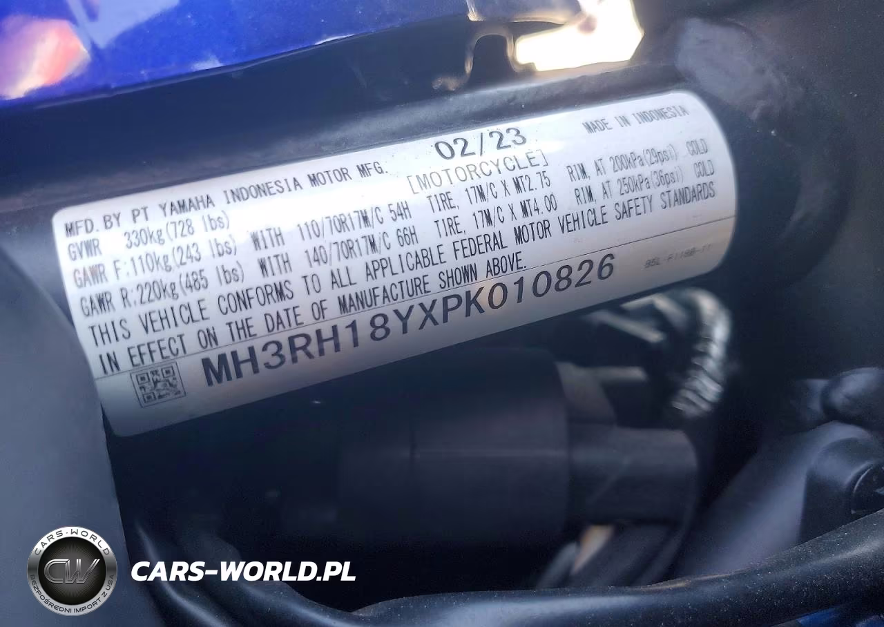 2023 Yamaha Yzfr3 A VIN:MH3RH18YXPK010826 - 9