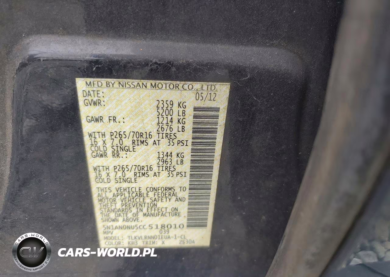2012 Nissan Xterra X VIN:5N1AN0NU5CC518010 - 13