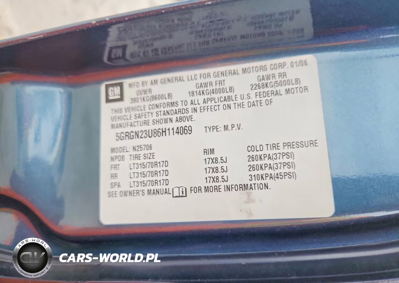 2006 Hummer H2 VIN:5GRGN23U86H114069 - 13