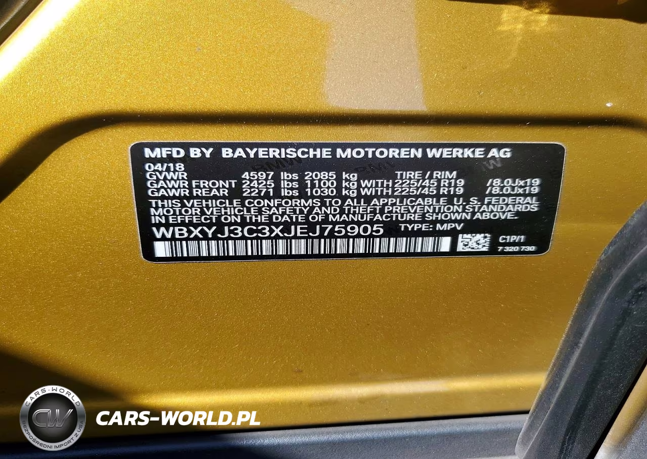 2018 BMW X2 Sdrive28I VIN:WBXYJ3C3XJEJ75905 - 13