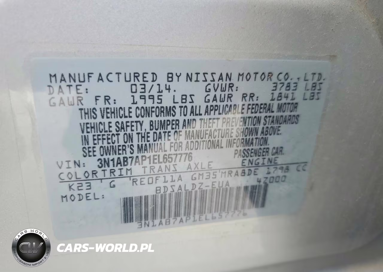 2014 Nissan Sentra Sv VIN:3N1AB7AP1EL657776 - 12