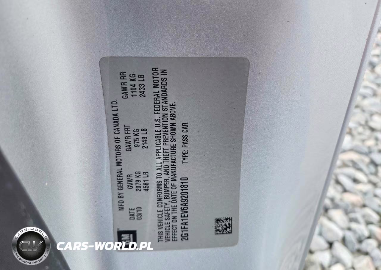 2010 Chevrolet Camaro Ls VIN:2G1FA1EV6A9201810 - 12