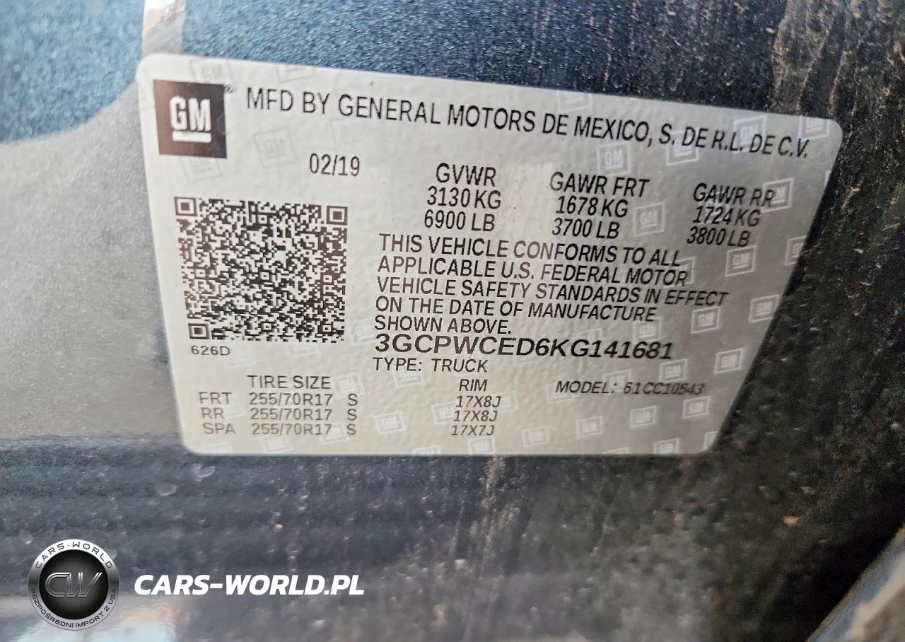 2019 Chevrolet Silverado C1500 Lt VIN:3GCPWCED6KG141681 - 12