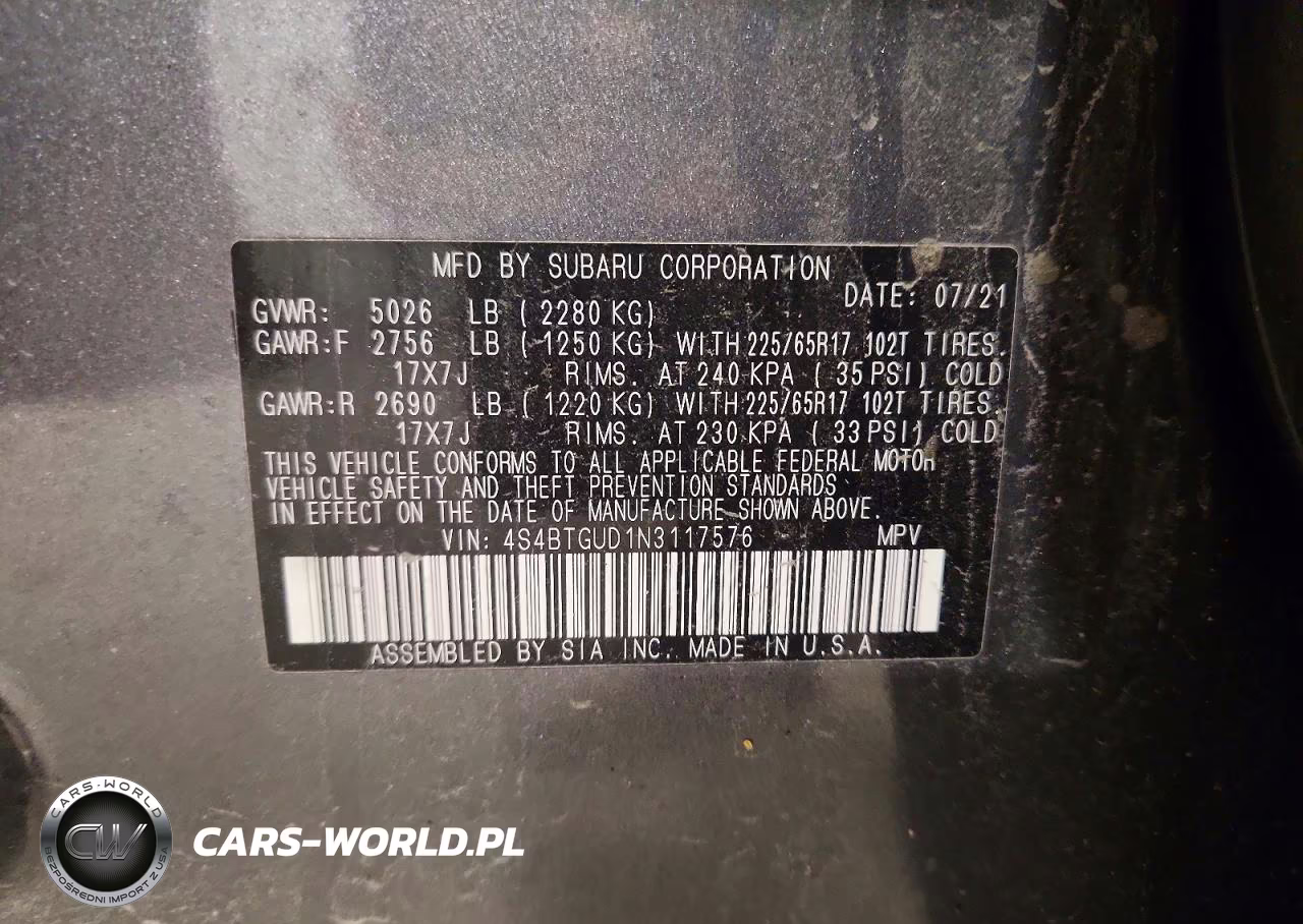 2022 Subaru Outback Wilderness VIN:4S4BTGUD1N3117576 - 13