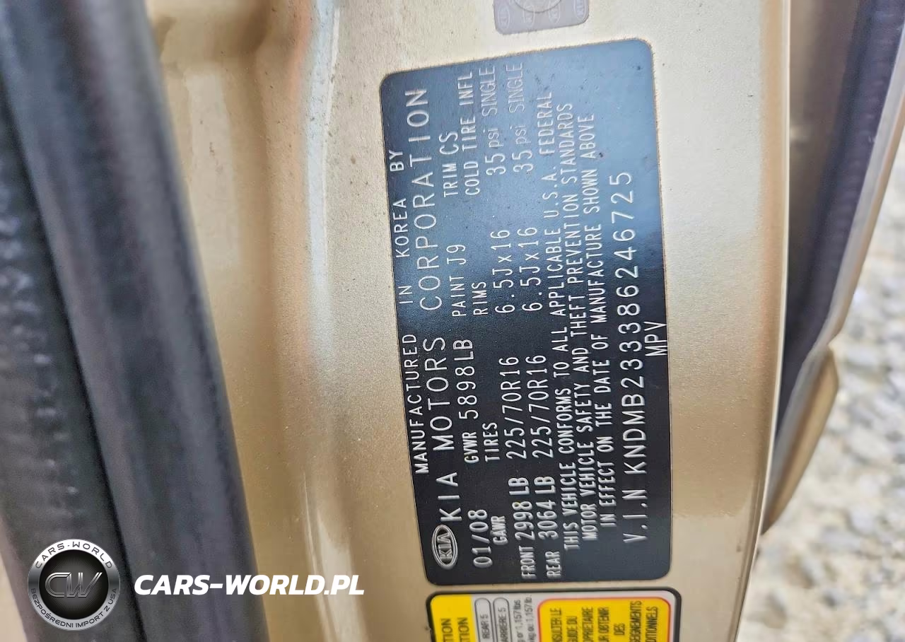 2008 Kia Sedona Lx VIN:KNDMB233386246725 - 13
