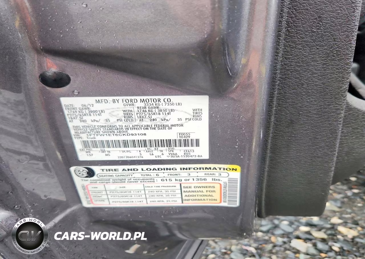 2012 Ford F150 Supercrew VIN:1FTFW1ET6CKD93108 - 12