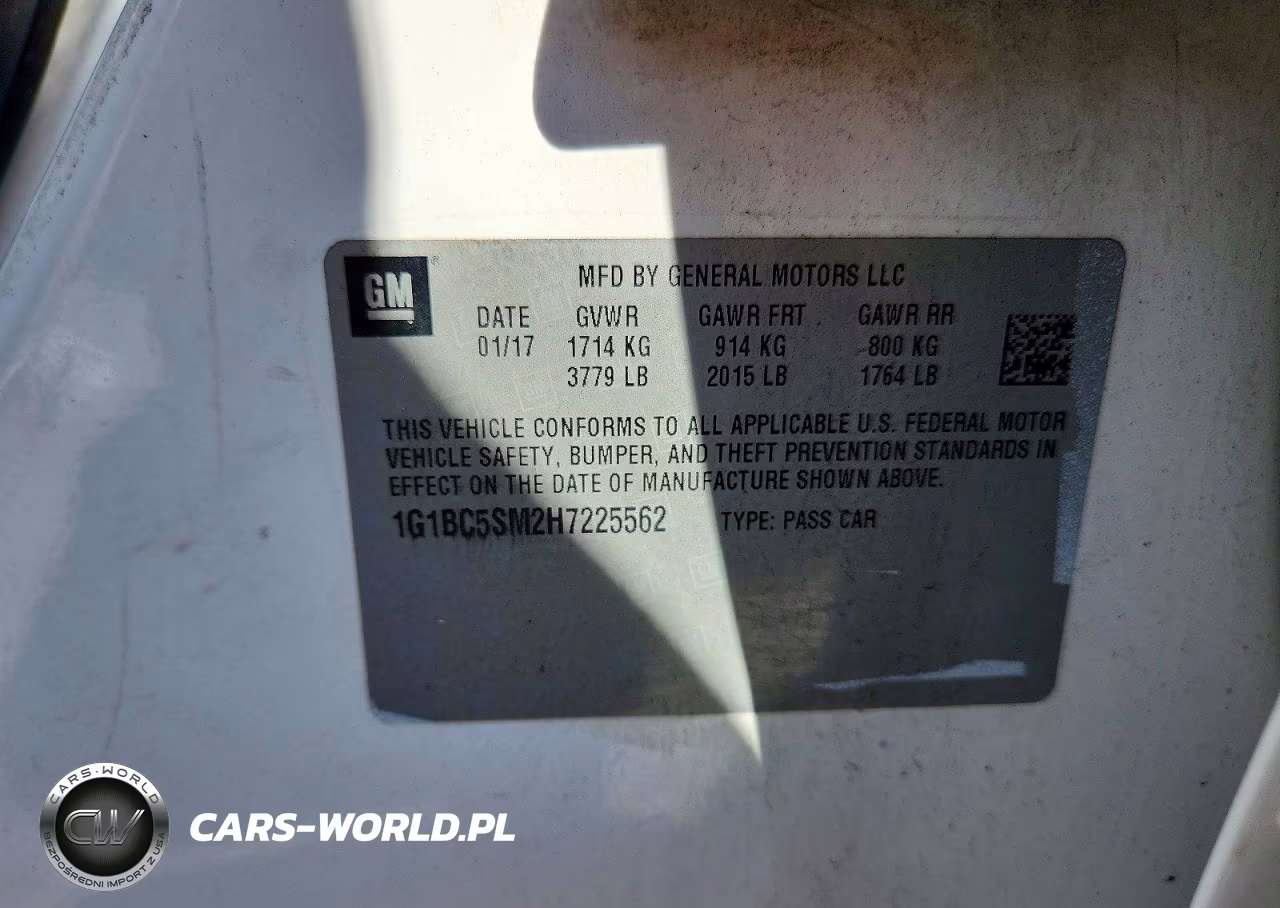 2017 Chevrolet Cruze Ls VIN:1G1BC5SM2H7225562 - 12