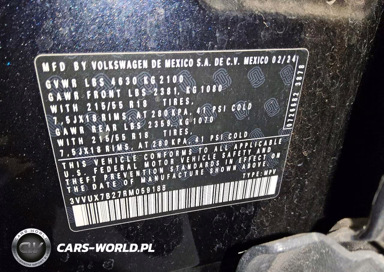 2024 Volkswagen Taos Se VIN:3VVUX7B27RM059188 - 13