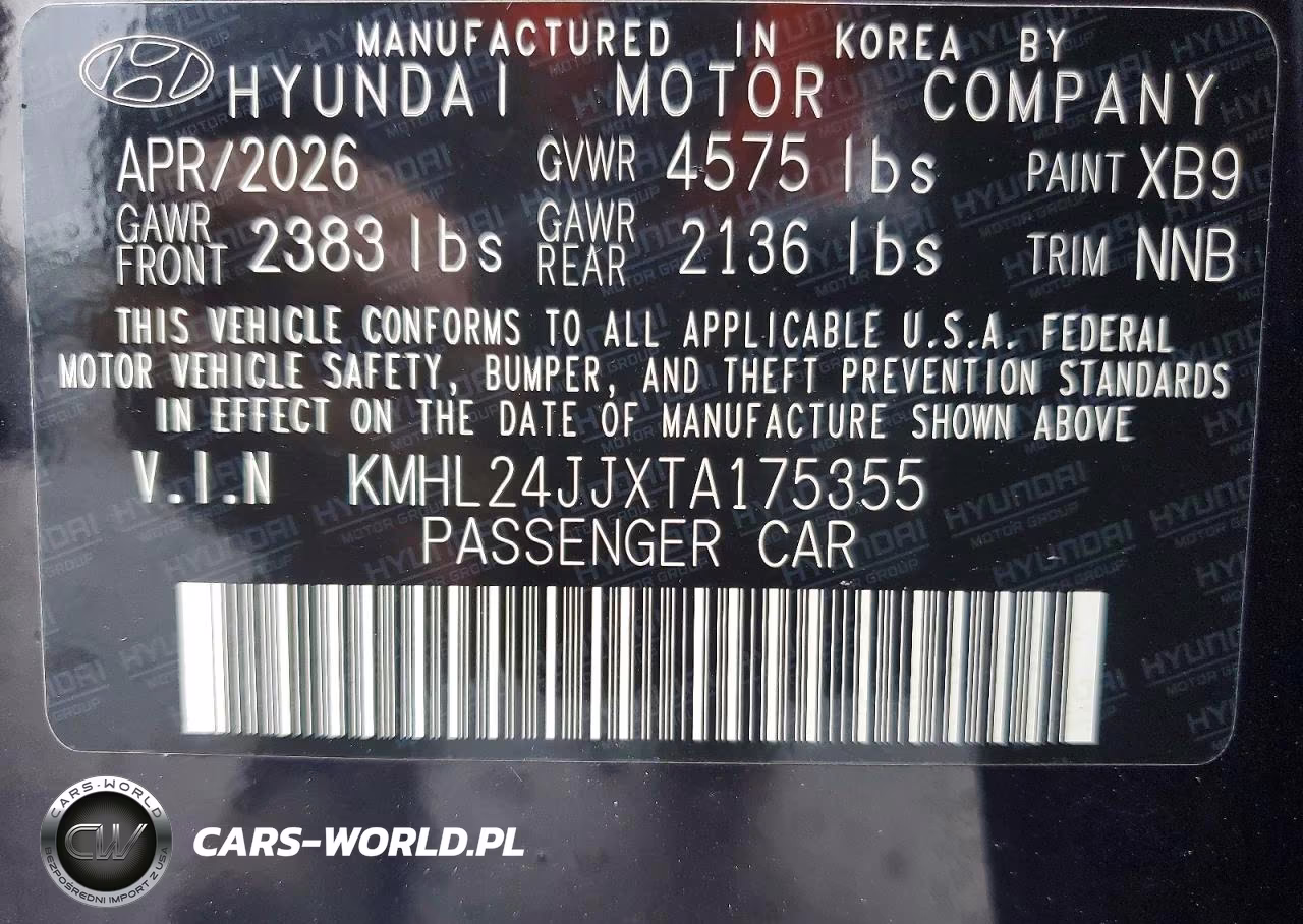 2026 Hyundai Sonata Hybrid Blue VIN:KMHL24JJXTA175355 - 12