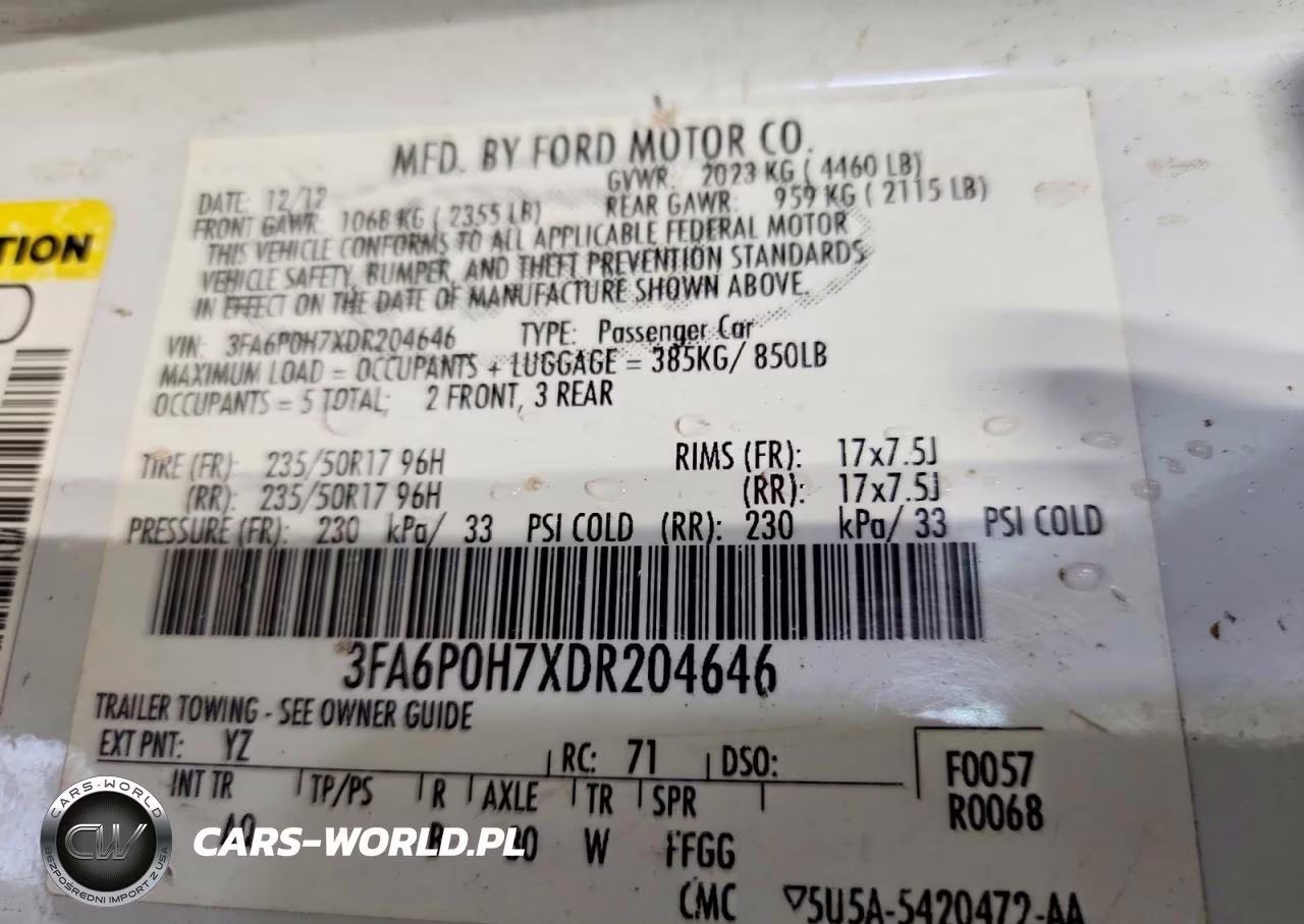 2013 Ford Fusion Se VIN:3FA6P0H7XDR204646 - 12