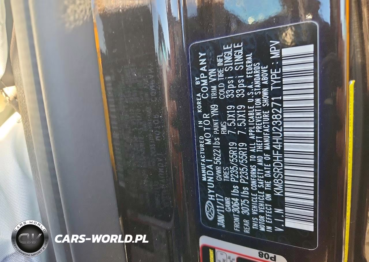 2017 Hyundai Santa Fe Se Ultimate VIN:KM8SRDHF4HU238271 - 14