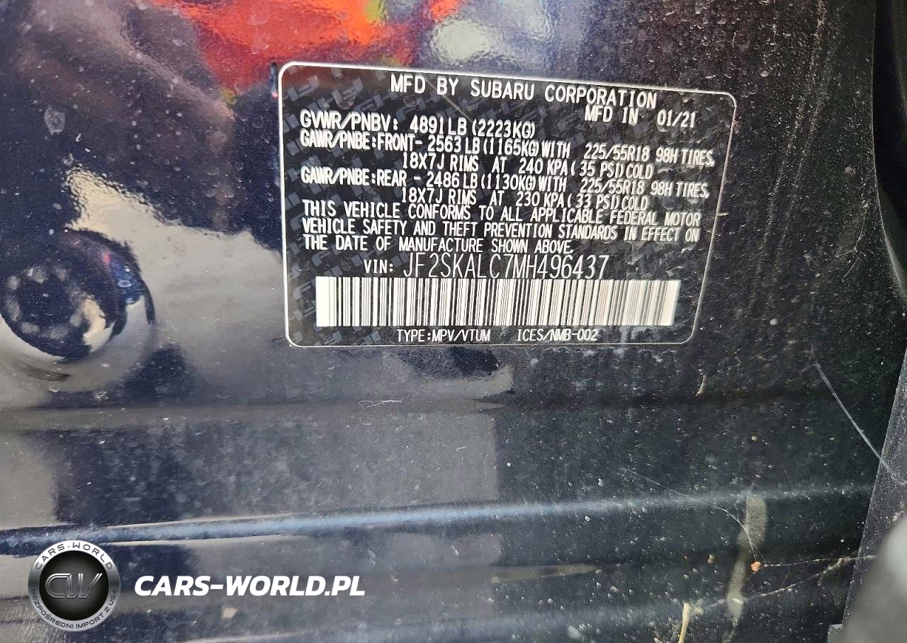 2021 Subaru Forester Sport VIN:JF2SKALC7MH496437 - 12