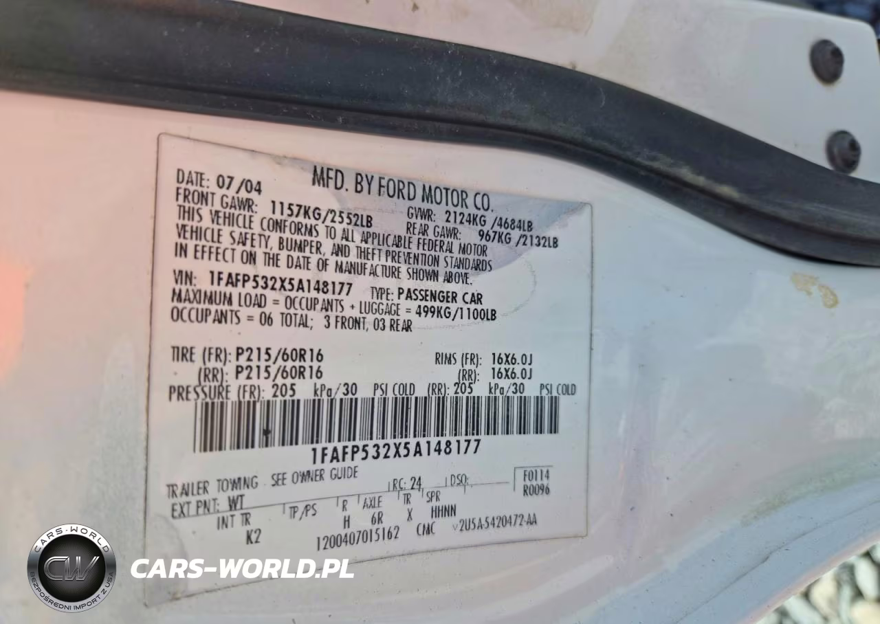 2005 Ford Taurus Se VIN:1FAFP532X5A148177 - 12