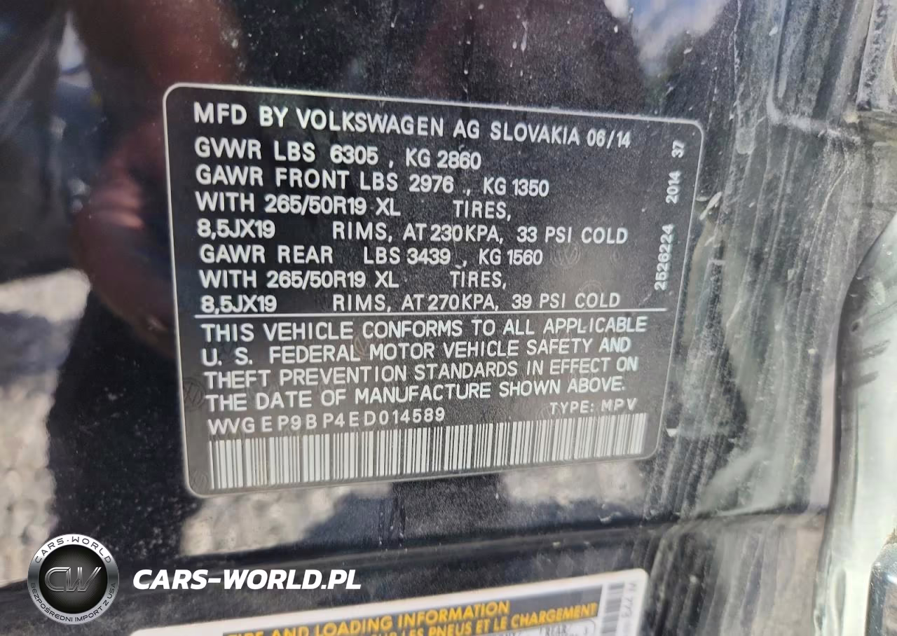 2014 Volkswagen Touareg V6 Tdi VIN:WVGEP9BP4ED014589 - 14