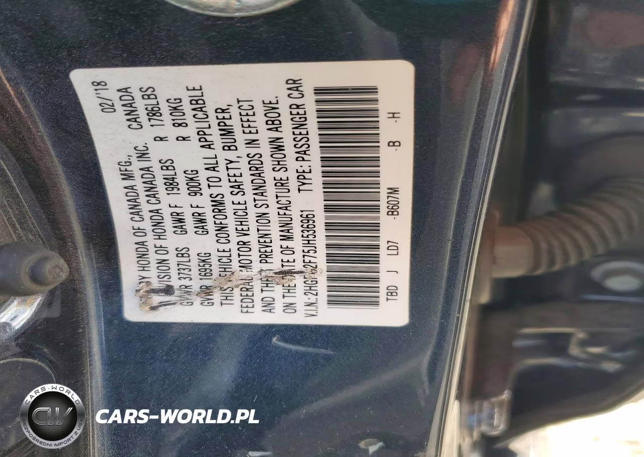 2018 Honda Civic Ex VIN:2HGFC2F75JH536961 - 13